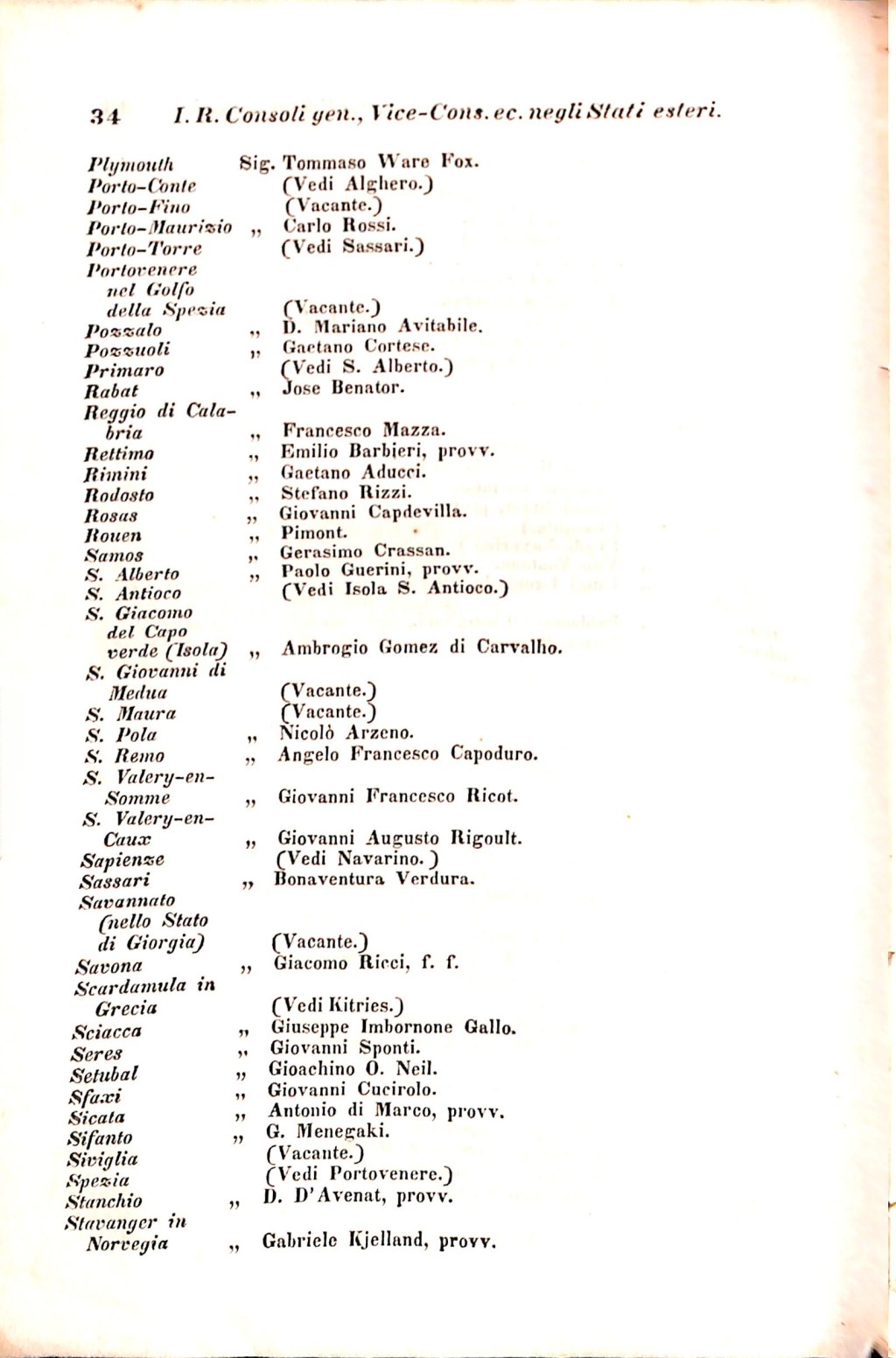 Scematismo dell'I. R. Litorale Austro-Illirico ed unitovi Indicatore generale della Città di Tr  · Str. 54