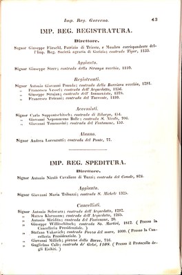 Scematismo dell'I. R. Litorale Austro-Illirico ed unitovi Indicatore generale della Città di Tr  · Str. 63