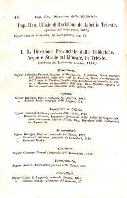 Scematismo dell'I. R. Litorale Austro-Illirico ed unitovi Indicatore generale della Città di Tr  · Str. 68