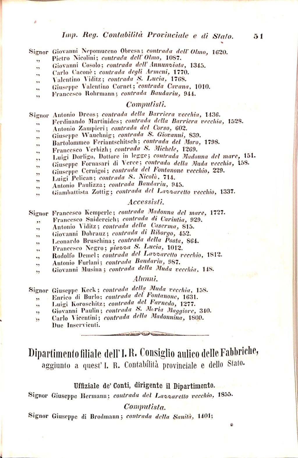 Scematismo dell'I. R. Litorale Austro-Illirico ed unitovi Indicatore generale della Città di Tr  · Str. 71