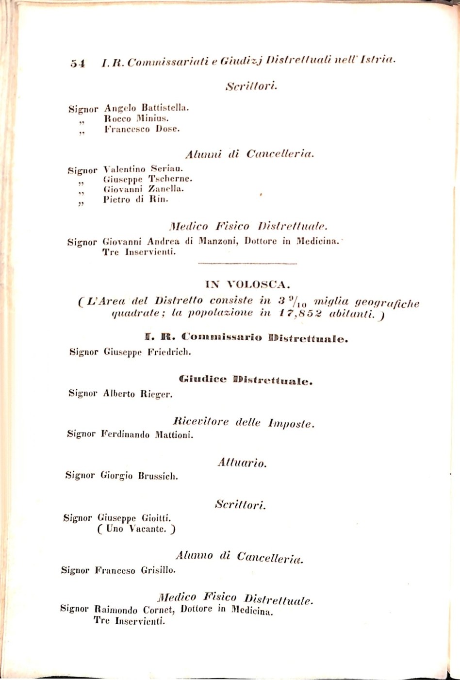 Scematismo dell'I. R. Litorale Austro-Illirico ed unitovi Indicatore generale della Città di Tr  · Str. 74