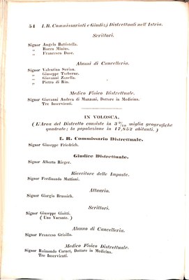 Scematismo dell'I. R. Litorale Austro-Illirico ed unitovi Indicatore generale della Città di Tr  · Str. 74