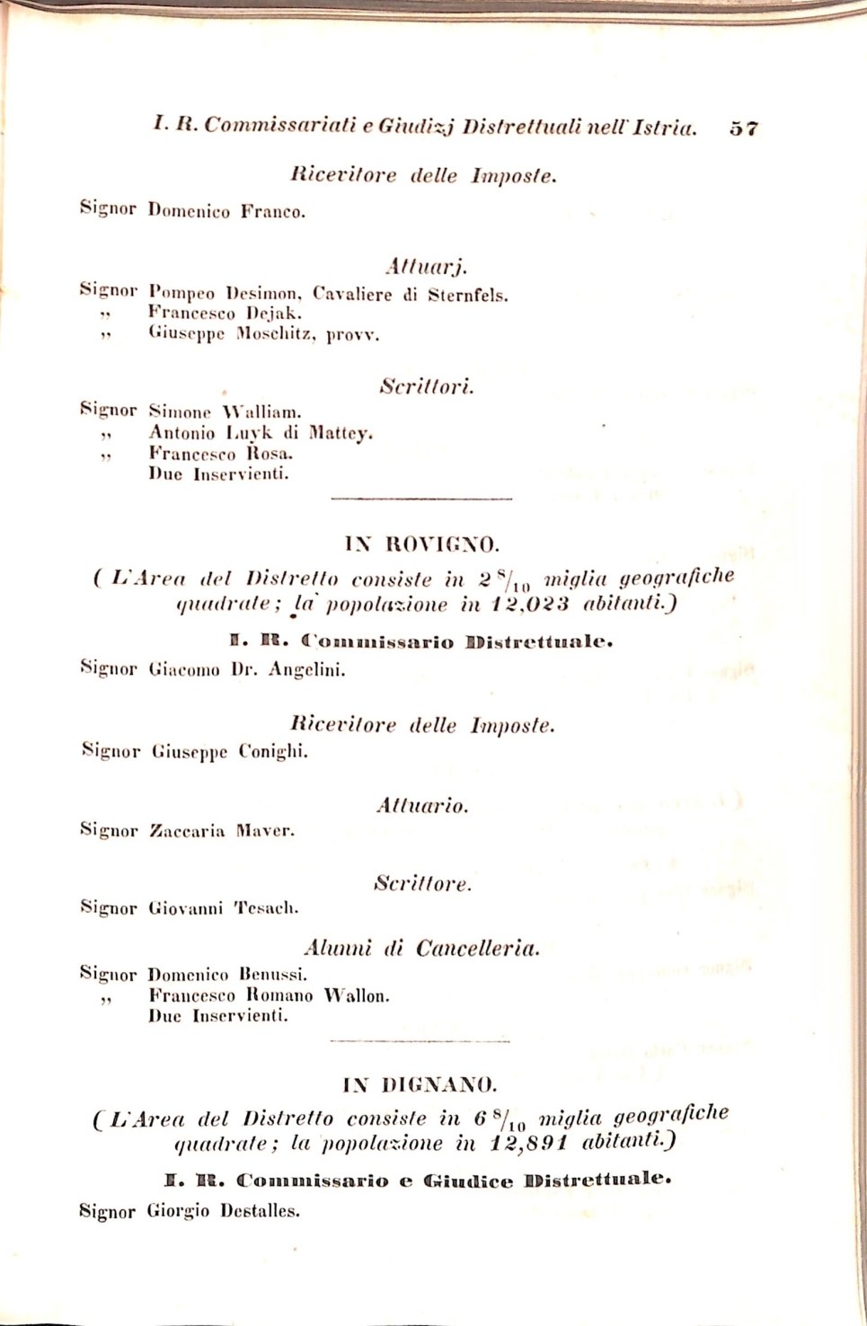 Scematismo dell'I. R. Litorale Austro-Illirico ed unitovi Indicatore generale della Città di Tr  · Str. 77