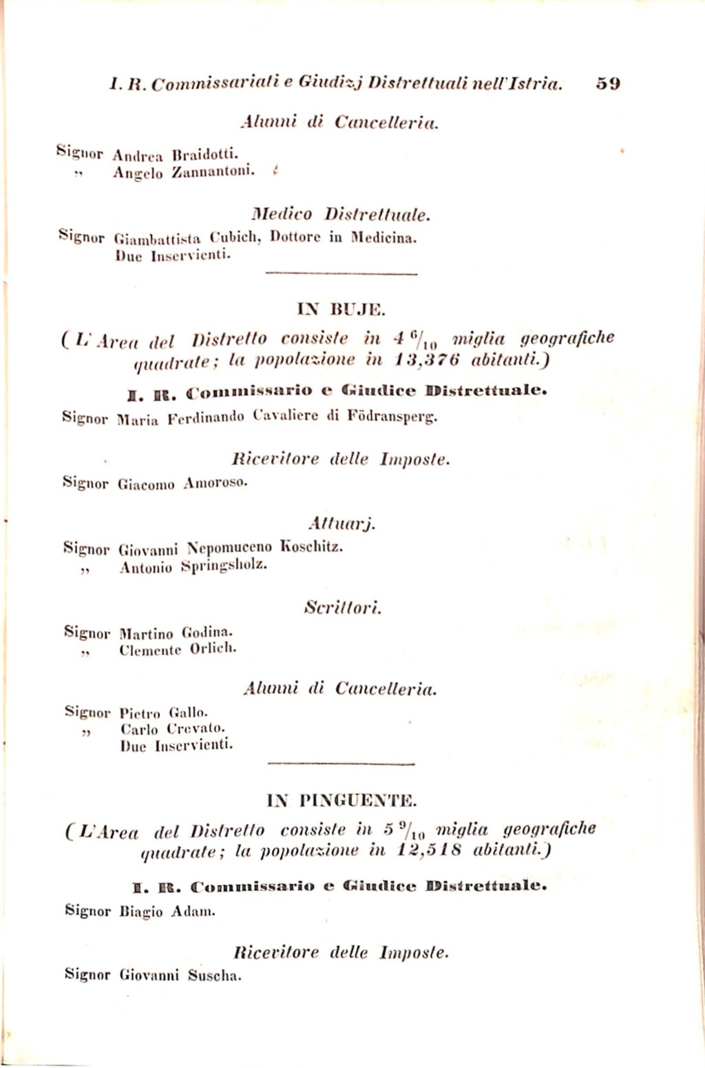 Scematismo dell'I. R. Litorale Austro-Illirico ed unitovi Indicatore generale della Città di Tr  · Str. 79