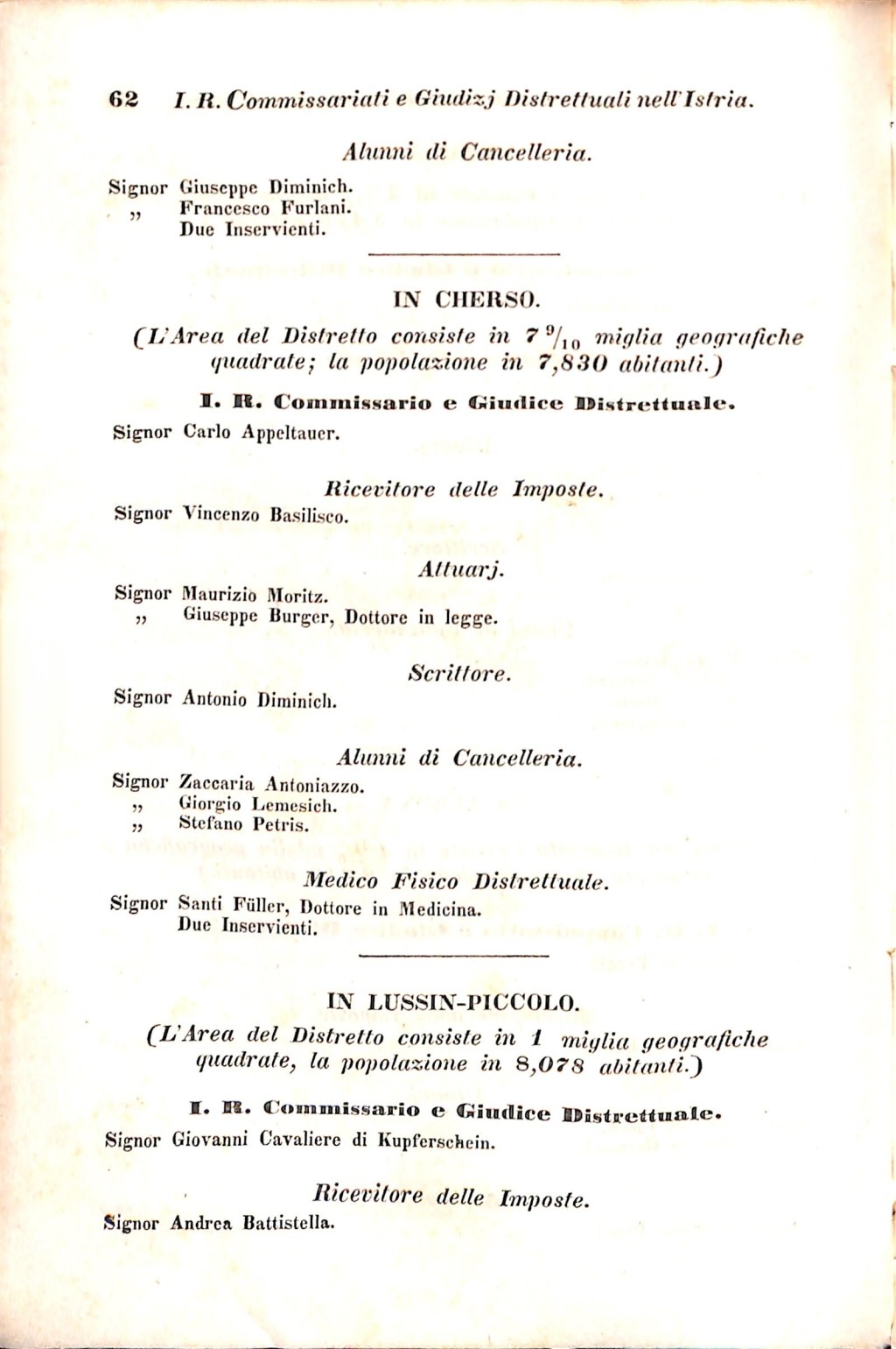 Scematismo dell'I. R. Litorale Austro-Illirico ed unitovi Indicatore generale della Città di Tr  · Str. 82