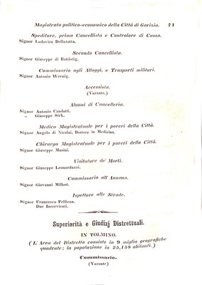 Scematismo dell'I. R. Litorale Austro-Illirico ed unitovi Indicatore generale della Città di Tr  · Str. 91
