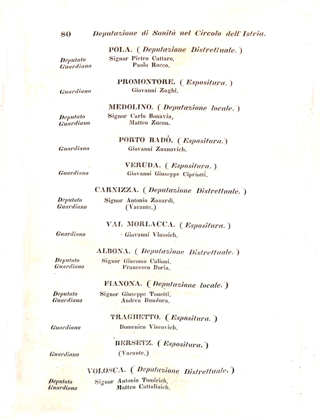 Scematismo dell'I. R. Litorale Austro-Illirico ed unitovi Indicatore generale della Città di Tr  · Str. 100