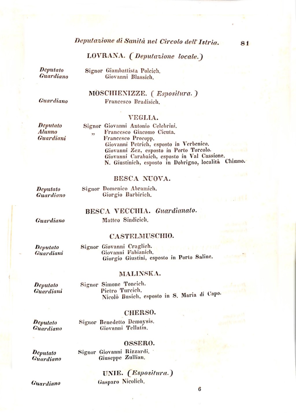 Scematismo dell'I. R. Litorale Austro-Illirico ed unitovi Indicatore generale della Città di Tr  · Str. 101