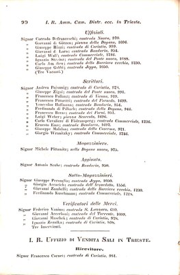 Scematismo dell'I. R. Litorale Austro-Illirico ed unitovi Indicatore generale della Città di Tr  · Str. 110