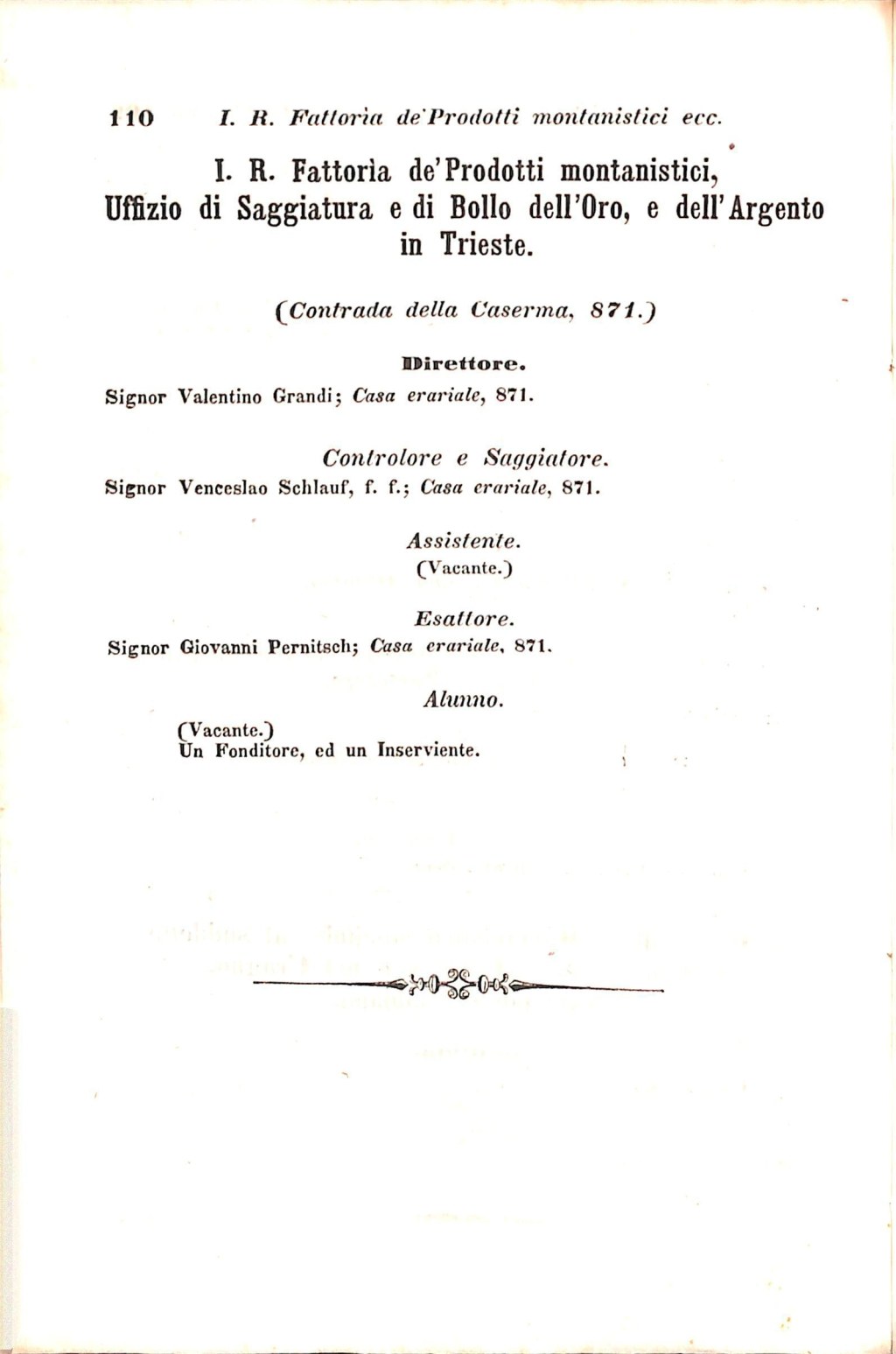Scematismo dell'I. R. Litorale Austro-Illirico ed unitovi Indicatore generale della Città di Tr  · Str. 130