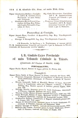 Scematismo dell'I. R. Litorale Austro-Illirico ed unitovi Indicatore generale della Città di Tr  · Str. 134