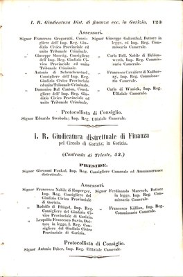 Scematismo dell'I. R. Litorale Austro-Illirico ed unitovi Indicatore generale della Città di Tr  · Str. 143