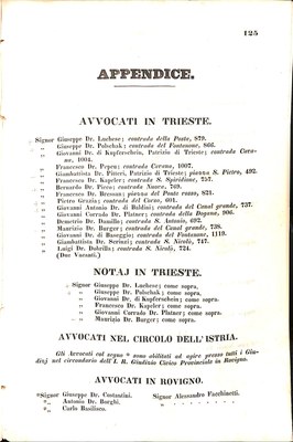 Scematismo dell'I. R. Litorale Austro-Illirico ed unitovi Indicatore generale della Città di Tr  · Str. 145