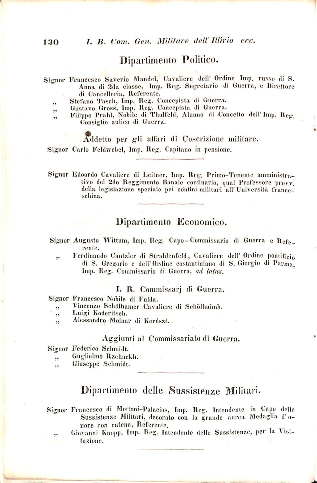 Scematismo dell'I. R. Litorale Austro-Illirico ed unitovi Indicatore generale della Città di Tr  · Str. 150