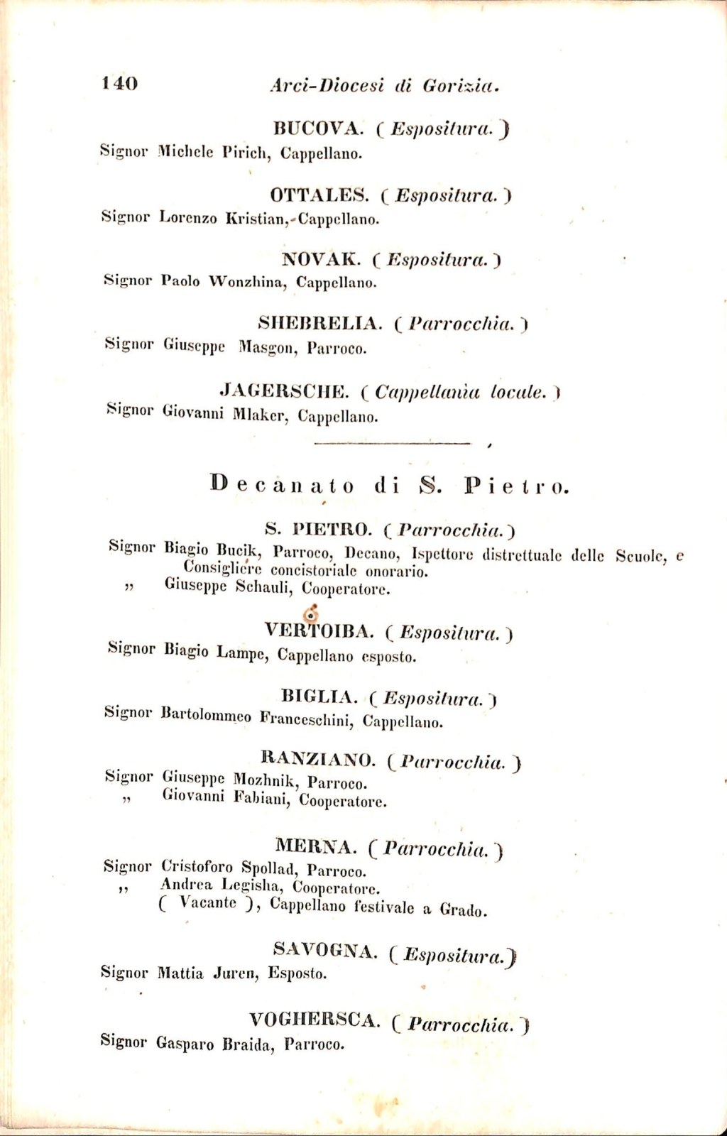 Scematismo dell'I. R. Litorale Austro-Illirico ed unitovi Indicatore generale della Città di Tr  · Str. 160