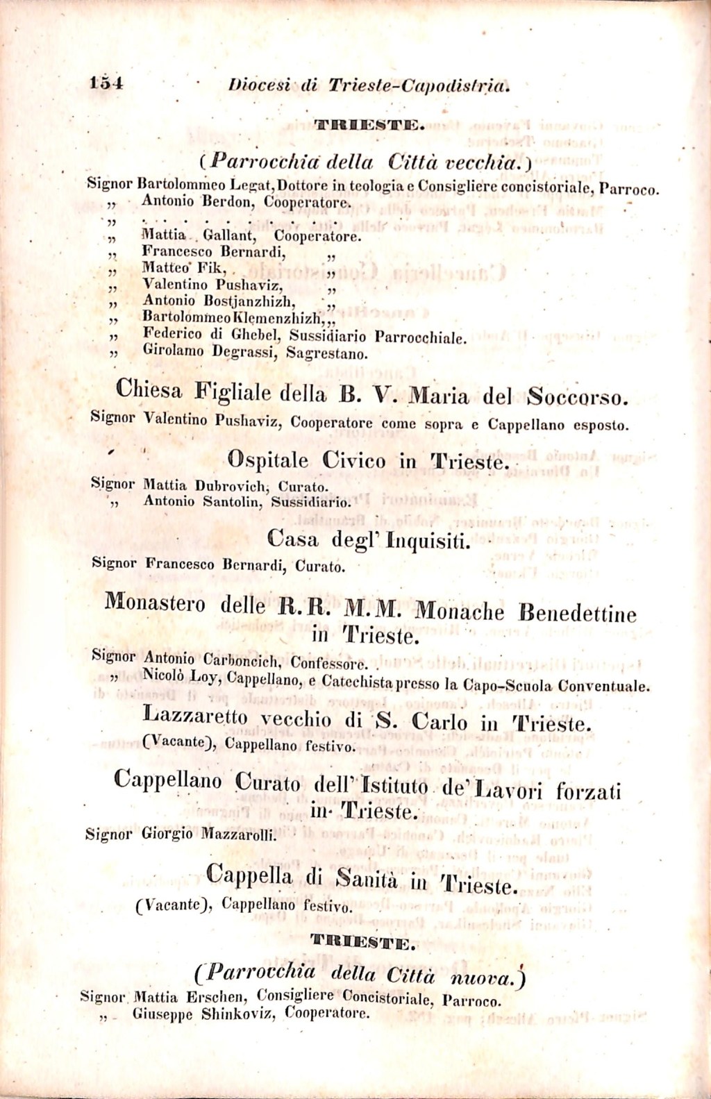 Scematismo dell'I. R. Litorale Austro-Illirico ed unitovi Indicatore generale della Città di Tr  · Str. 174