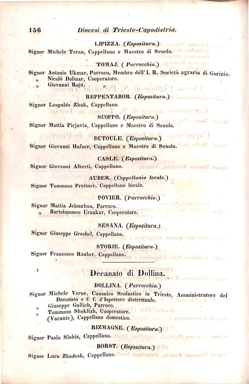 Scematismo dell'I. R. Litorale Austro-Illirico ed unitovi Indicatore generale della Città di Tr  · Str. 176
