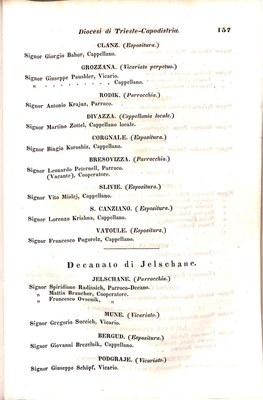 Scematismo dell'I. R. Litorale Austro-Illirico ed unitovi Indicatore generale della Città di Tr  · Str. 177