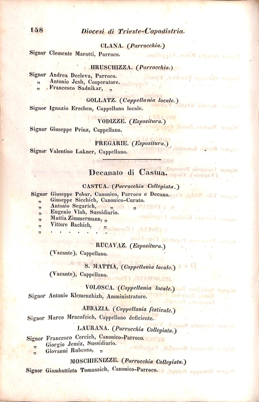 Scematismo dell'I. R. Litorale Austro-Illirico ed unitovi Indicatore generale della Città di Tr  · Str. 178