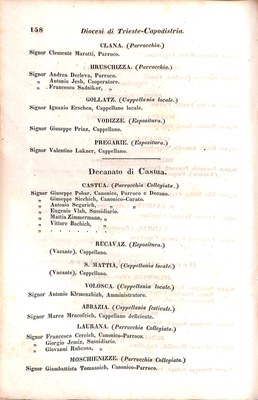 Scematismo dell'I. R. Litorale Austro-Illirico ed unitovi Indicatore generale della Città di Tr  · Str. 178