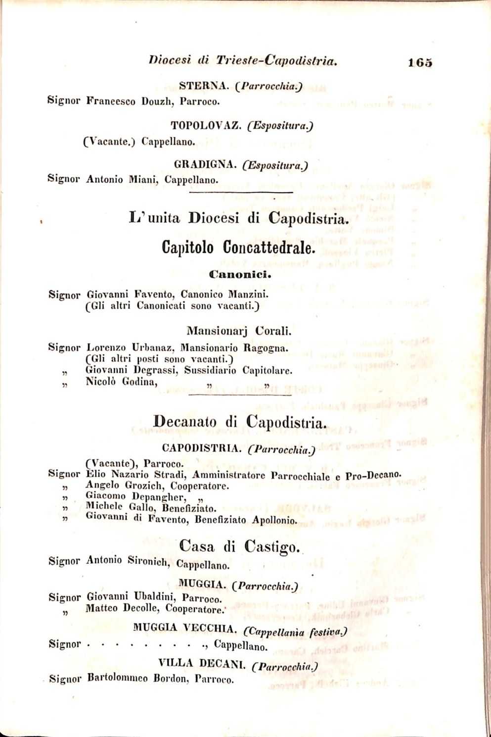 Scematismo dell'I. R. Litorale Austro-Illirico ed unitovi Indicatore generale della Città di Tr  · Str. 185
