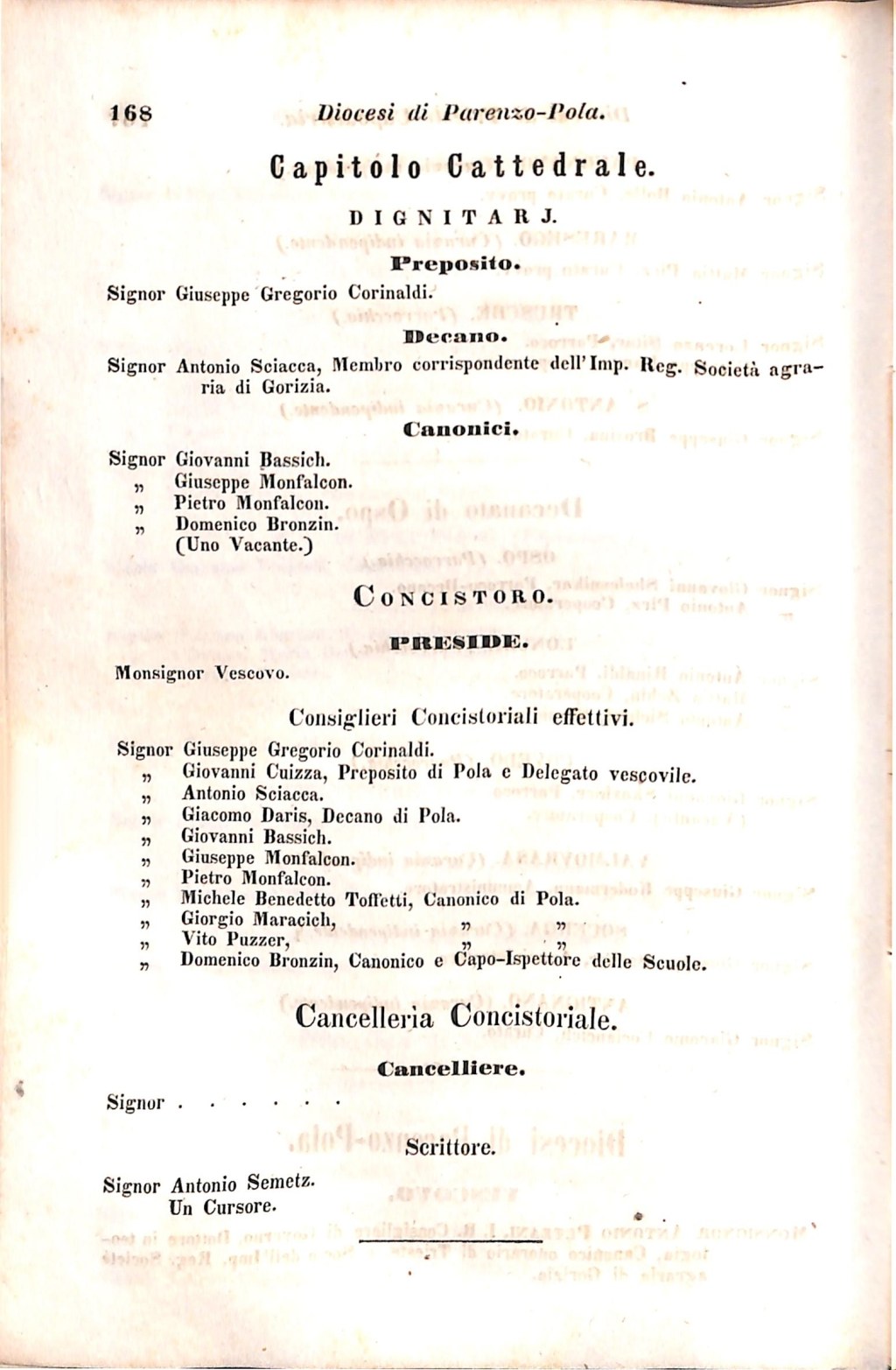 Scematismo dell'I. R. Litorale Austro-Illirico ed unitovi Indicatore generale della Città di Tr  · Str. 188