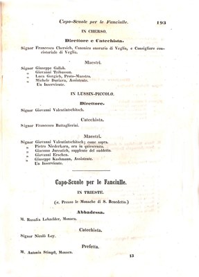 Scematismo dell'I. R. Litorale Austro-Illirico ed unitovi Indicatore generale della Città di Tr  · Str. 213