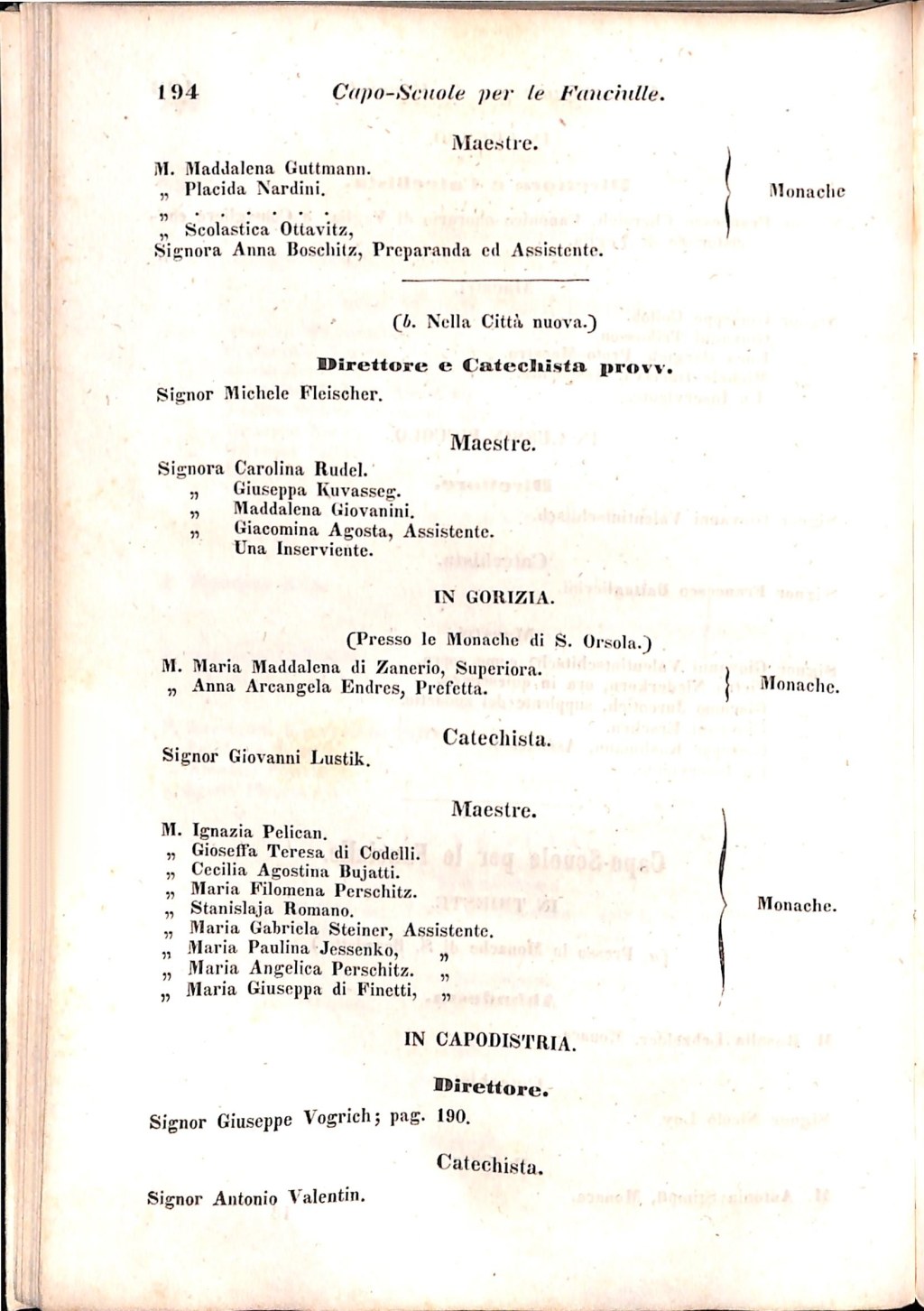 Scematismo dell'I. R. Litorale Austro-Illirico ed unitovi Indicatore generale della Città di Tr  · Str. 214