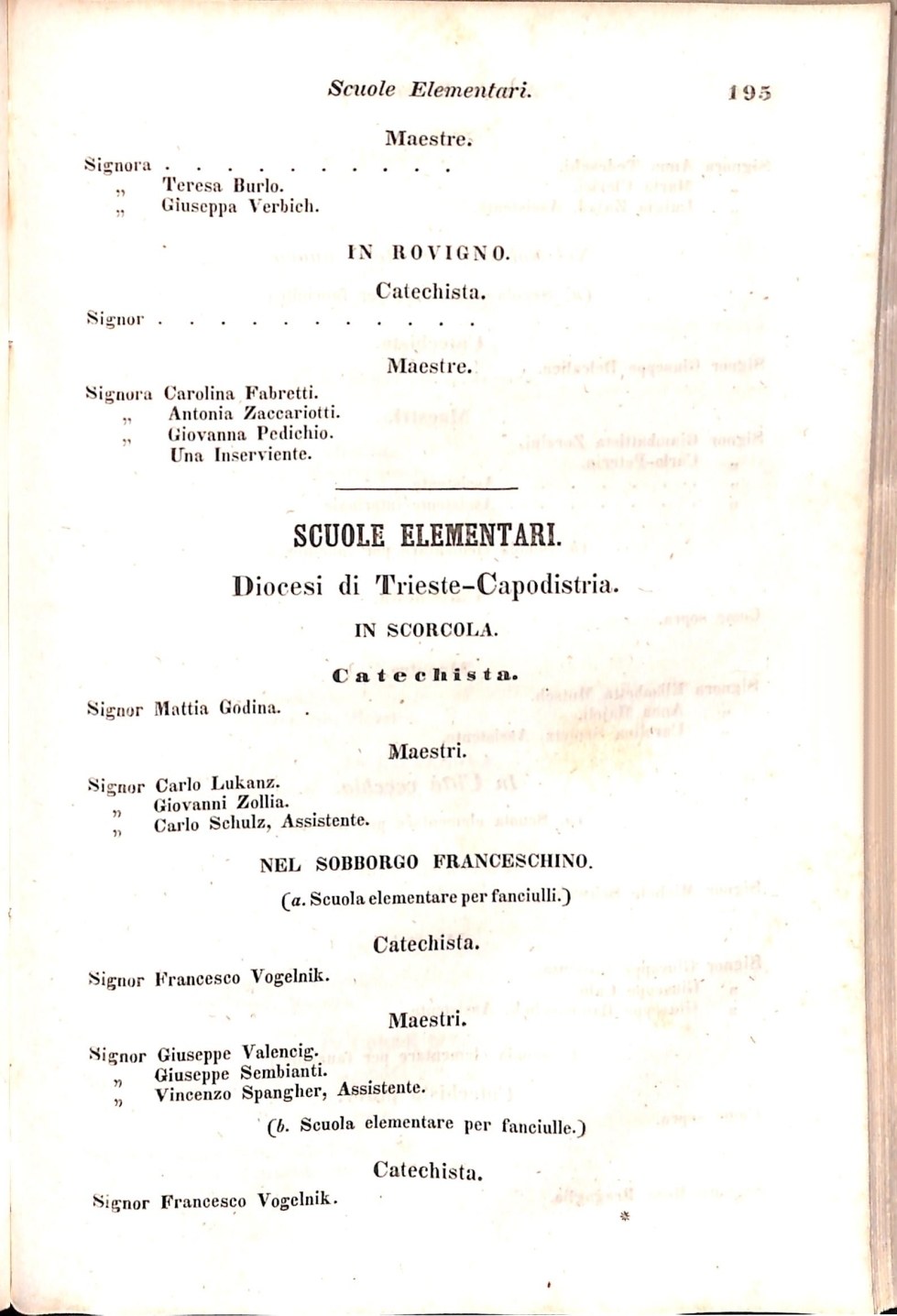 Scematismo dell'I. R. Litorale Austro-Illirico ed unitovi Indicatore generale della Città di Tr  · Str. 215