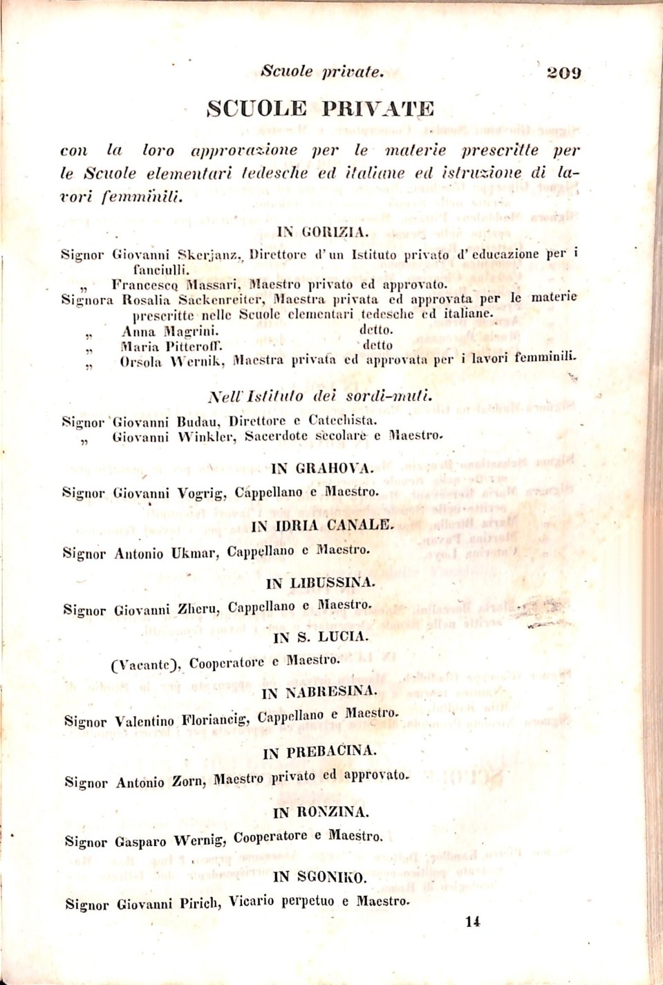 Scematismo dell'I. R. Litorale Austro-Illirico ed unitovi Indicatore generale della Città di Tr  · Str. 229