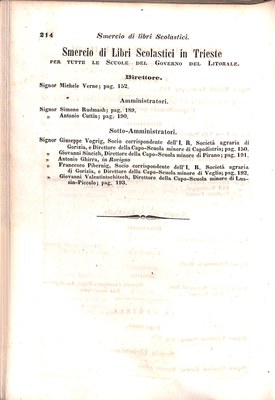 Scematismo dell'I. R. Litorale Austro-Illirico ed unitovi Indicatore generale della Città di Tr  · Str. 234