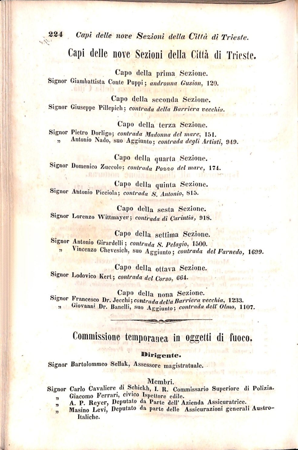 Scematismo dell'I. R. Litorale Austro-Illirico ed unitovi Indicatore generale della Città di Tr  · Str. 244