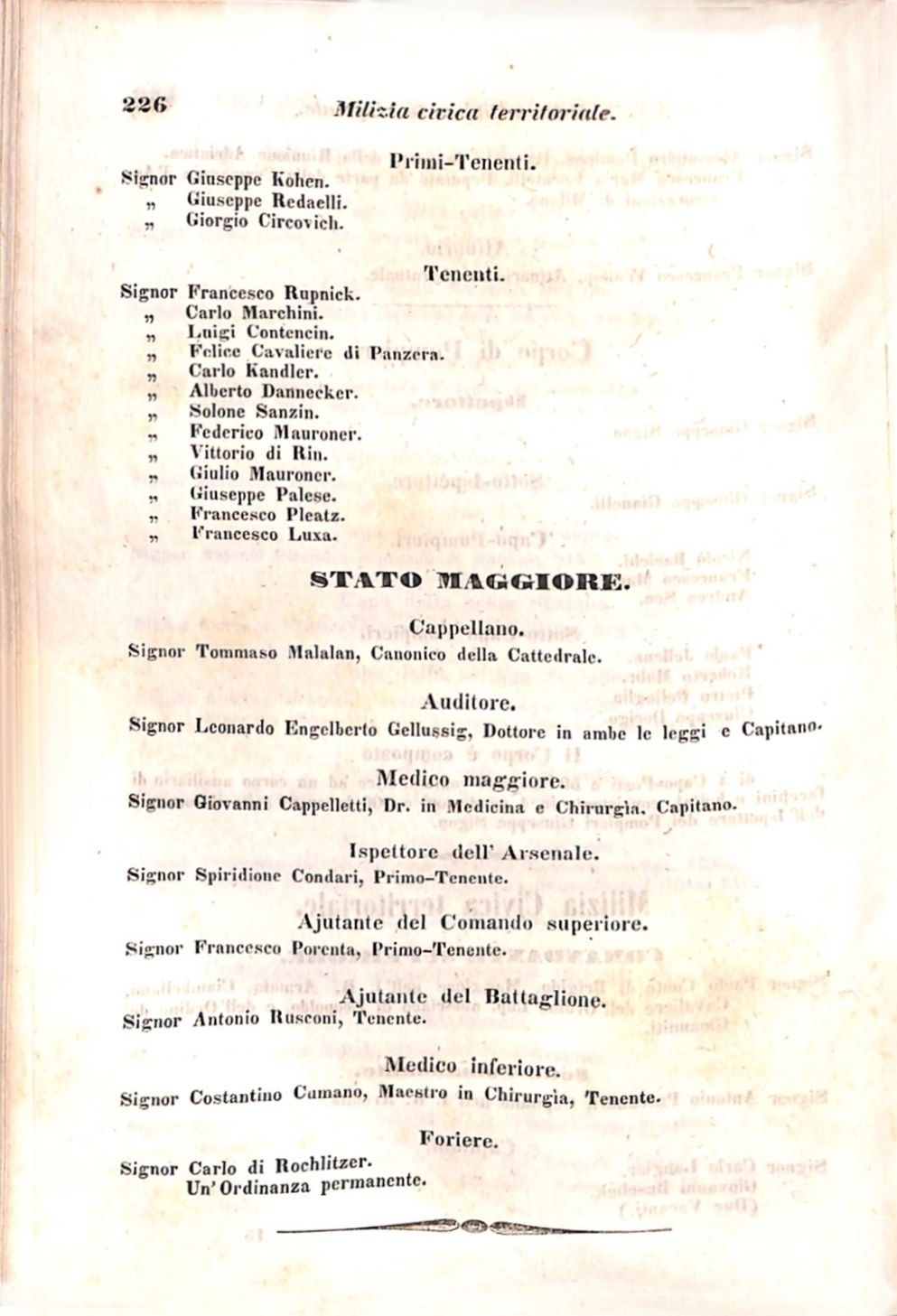 Scematismo dell'I. R. Litorale Austro-Illirico ed unitovi Indicatore generale della Città di Tr  · Str. 246
