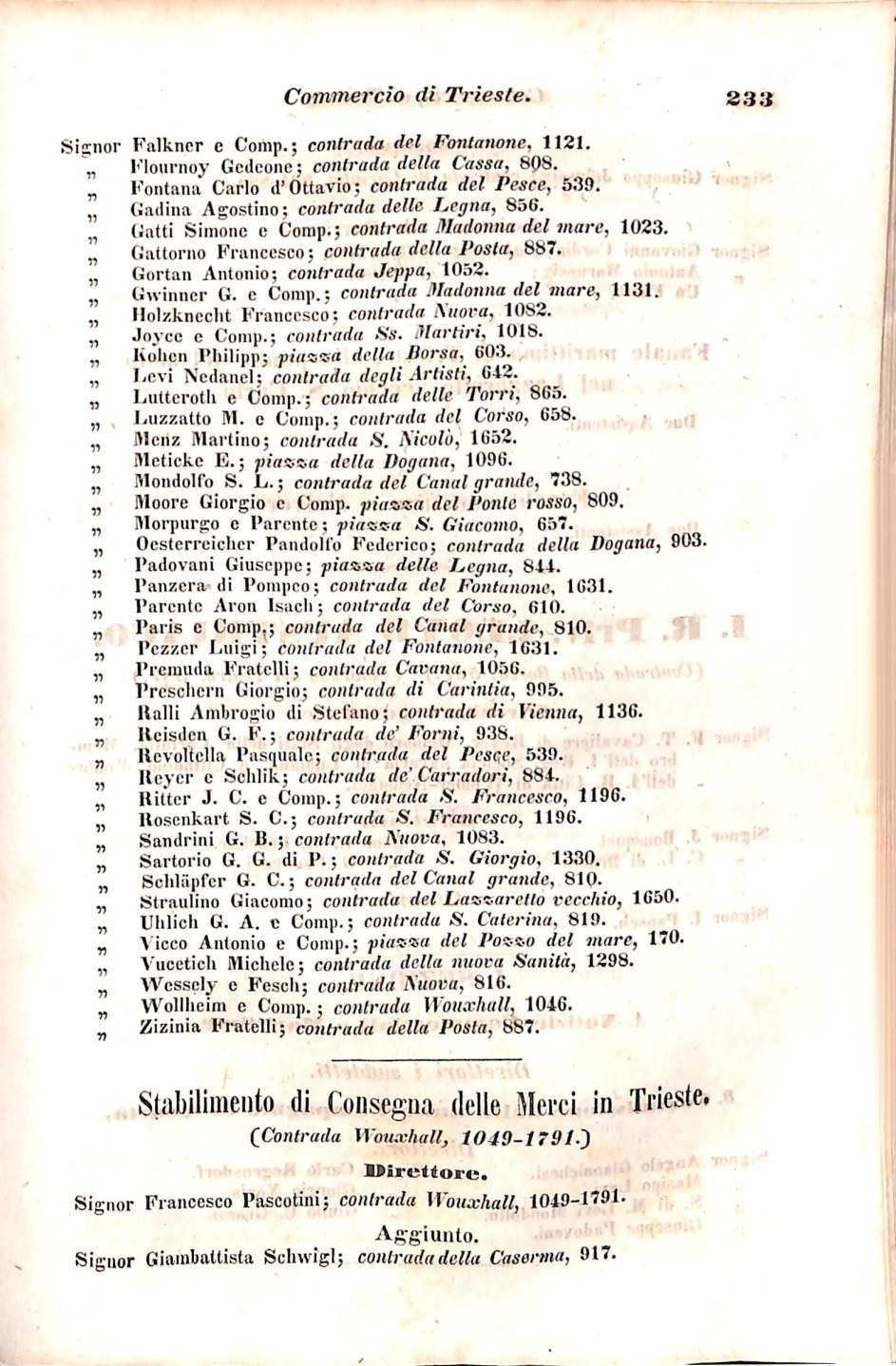 Scematismo dell'I. R. Litorale Austro-Illirico ed unitovi Indicatore generale della Città di Tr  · Str. 253