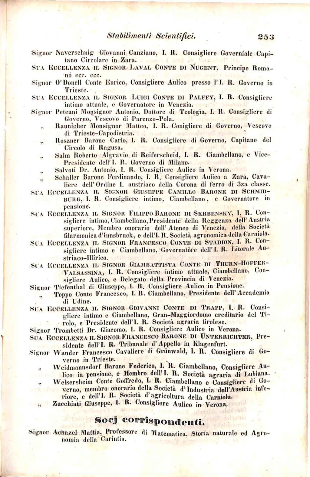 Scematismo dell'I. R. Litorale Austro-Illirico ed unitovi Indicatore generale della Città di Tr  · Str. 273
