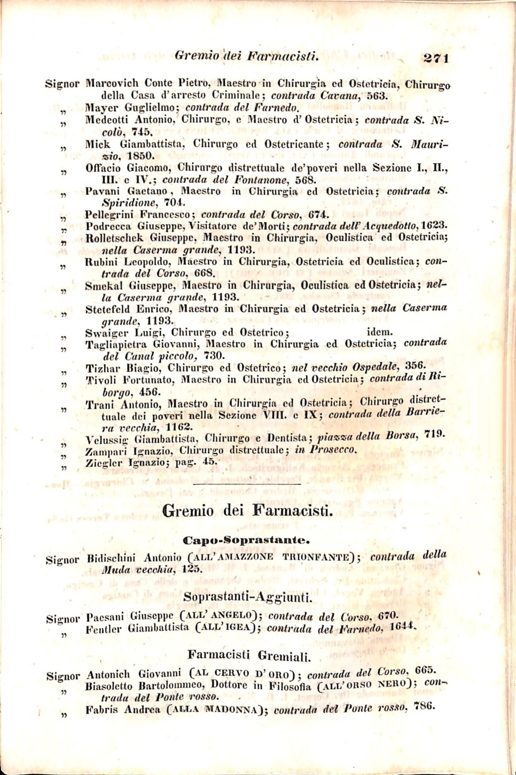Scematismo dell'I. R. Litorale Austro-Illirico ed unitovi Indicatore generale della Città di Tr  · Str. 291