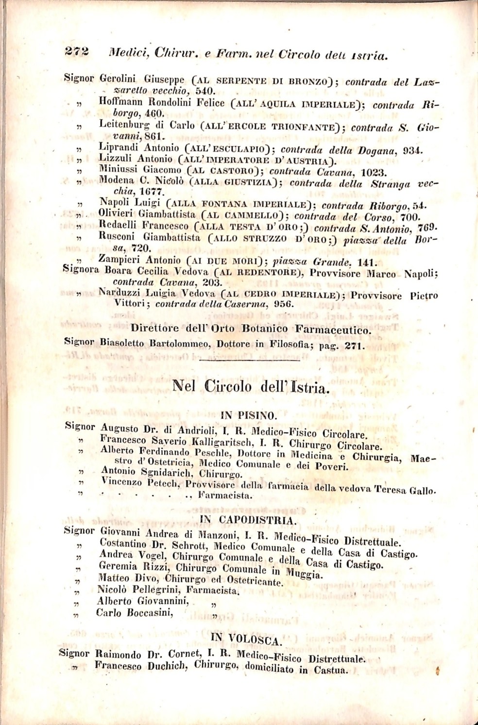 Scematismo dell'I. R. Litorale Austro-Illirico ed unitovi Indicatore generale della Città di Tr  · Str. 292