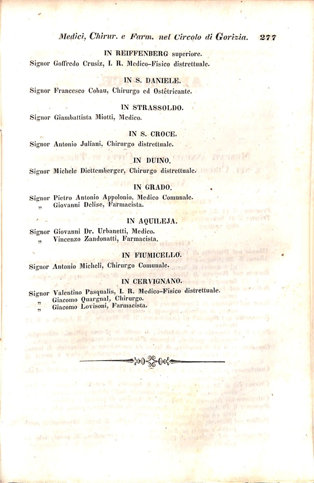 Scematismo dell'I. R. Litorale Austro-Illirico ed unitovi Indicatore generale della Città di Tr  · Str. 297