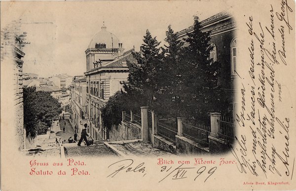 Gruss aus Pola = Saluto da Pola : Blick vom Monte Zaro