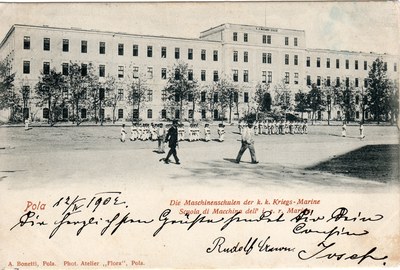 Pola : Die Maschinenschulen der k. k. Kriegs-Marine = Scuola di Macchina dell' i. e. r. Marina