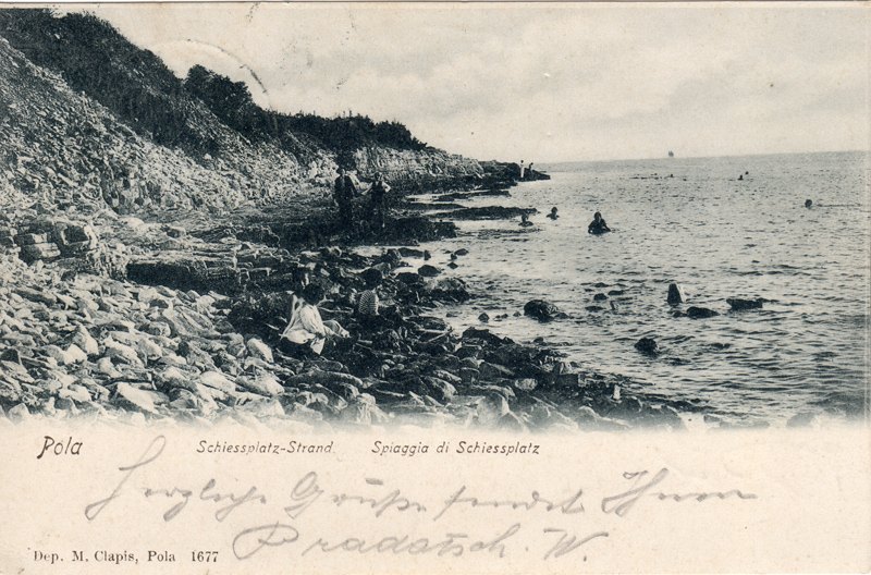 Pola : Schiessplatz-Strand = Spiaggia di Schiessplatz