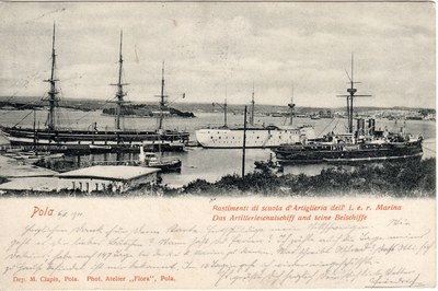 Pola : rastimenti di scuola d'Artiglieria dell' i.e.r. Marina = Das Artillerieschulschiff ...