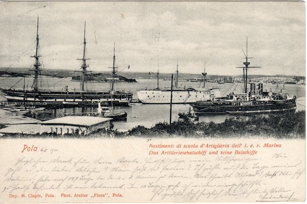 Pola : rastimenti di scuola d'Artiglieria dell' i.e.r. Marina = Das Artillerieschulschiff ...
