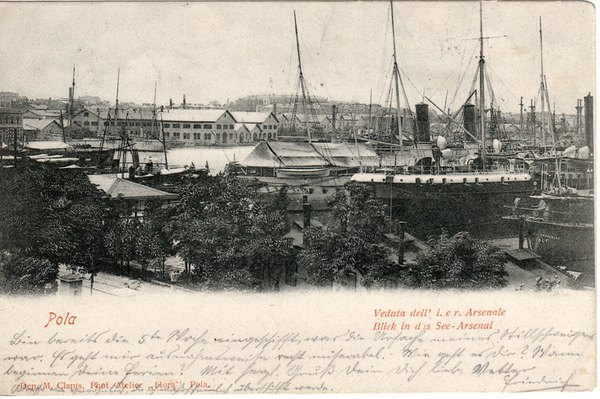 Pola : veduta dell' i.e.r. - Arsenale = Blick in das See-Arsenal